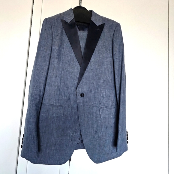 Bonobos Blue Chambray Tuxedo Marzotto Italian Fabric 40L 33